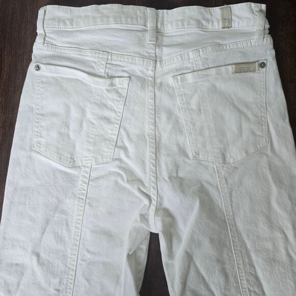 7 For All Mankind Ultra High Rise Dojo Jeans - White - Size 29 - Picture 8 of 10